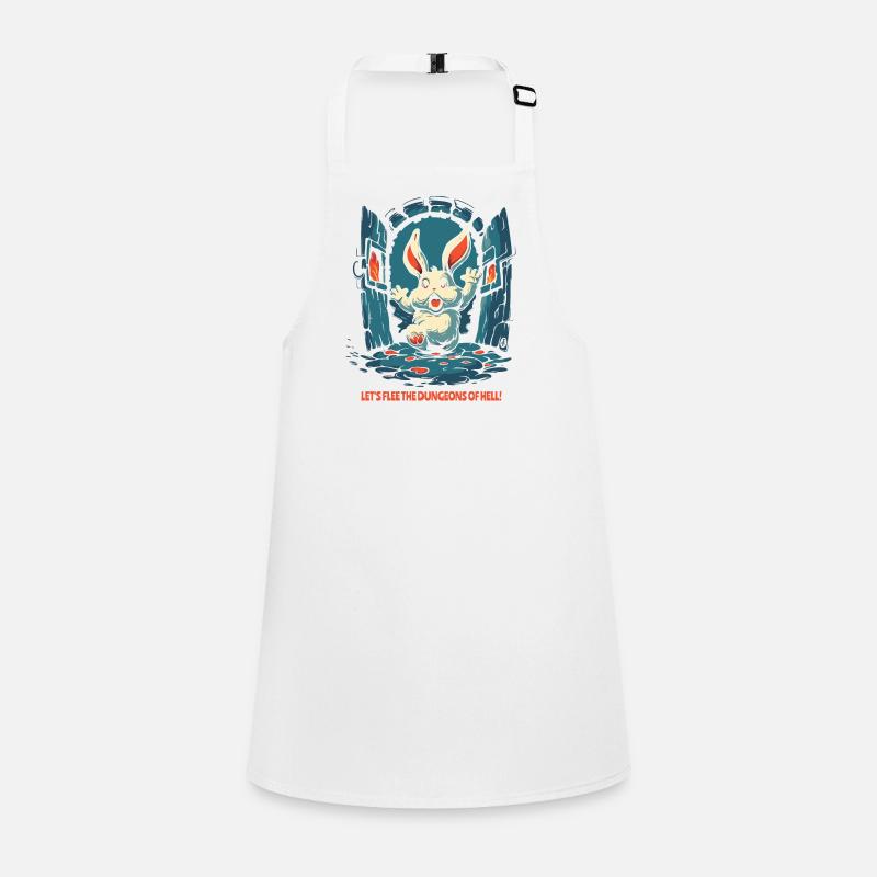 Let's escape the hellish dungeons, bunny Children's Apron