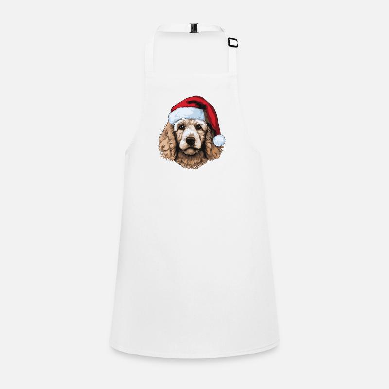 Poodle Dog Portrait Christmas Children's Apron