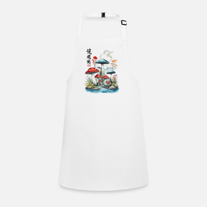 Magic Mushrooms Ukiyo-E Vintage Design Children's Apron