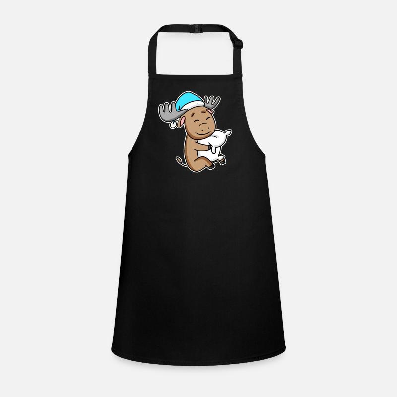 Moose with pillow and sleepy cap Children's Apron