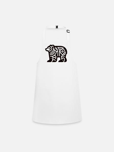 Bear Native American Zodiac - Children's Apron - white - Front