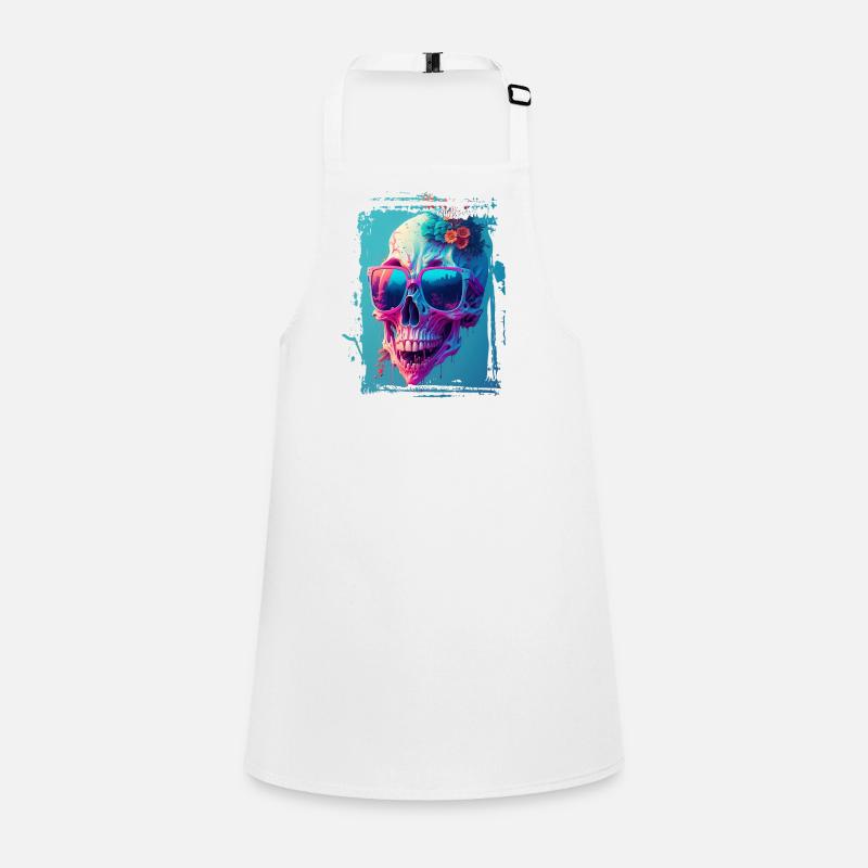 Skull lady with sunglasses Children's Apron