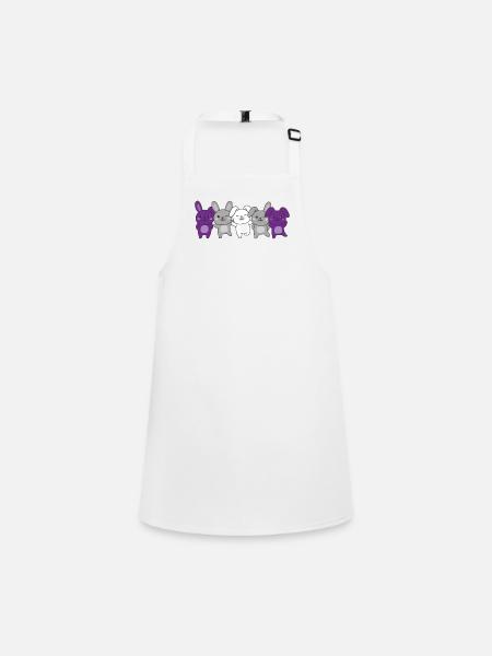 Graysexual Flag Pride LGBTQ Cute Bunny - Children's Apron - white - Front
