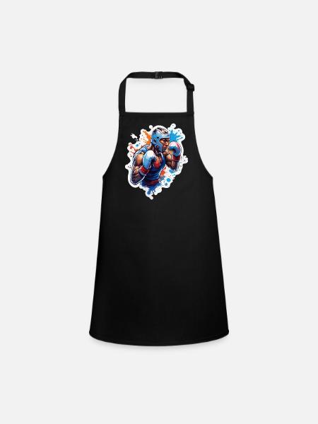Boxer / Sports / Fight / Arena / Boxing Ring / Fists - Children's Apron - black - Front