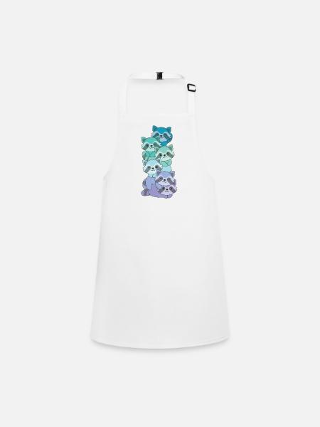 Neptunic Flag Pride LGBTQ Cute Raccoon Stack - Children's Apron - white - Front