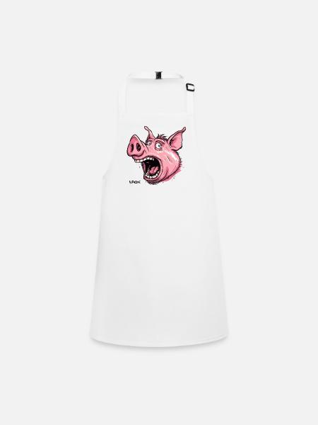Schockiertes Schwein - Schürze für Kinder - Weiß - Vorne