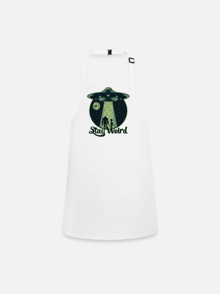 Stay Weird - OVNI, Alien - Tablier Enfant - blanc - Devant