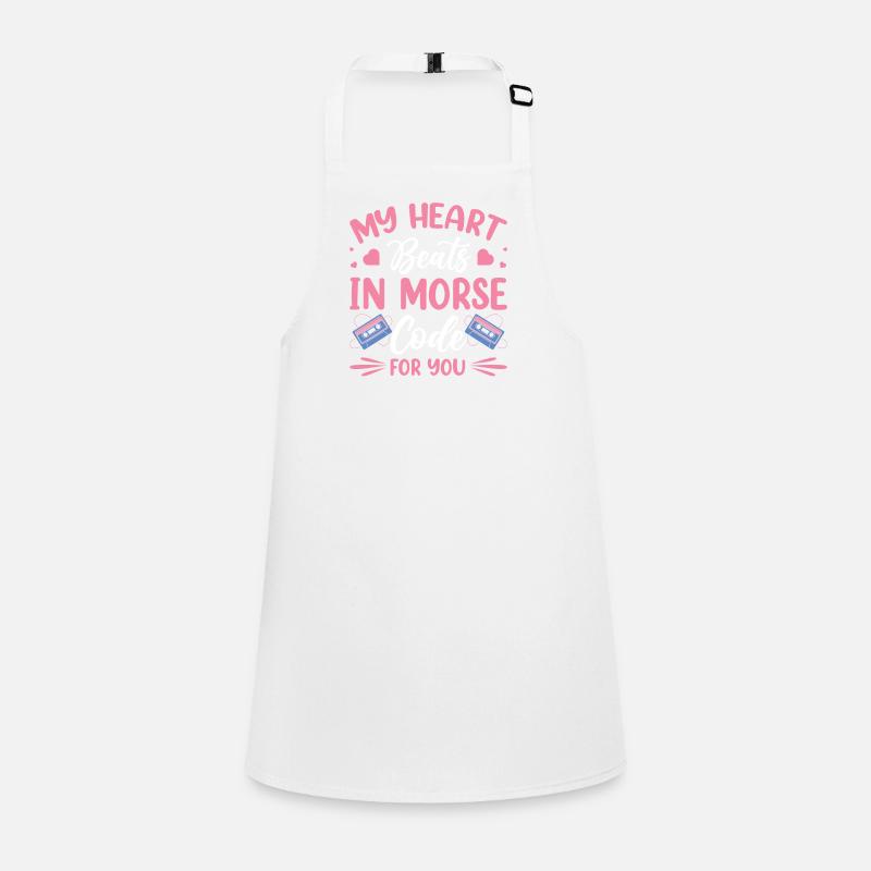 Heart Beats Morse Code For You Presenter Radio Children's Apron