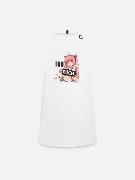 Is it too much? Laughing anime girl - Children's Apron - white - Front