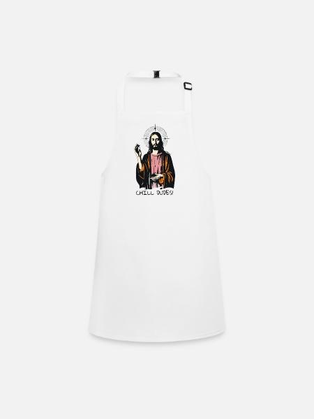 Relaxed guys, calm and cool Jesus guy - Children's Apron - white - Front