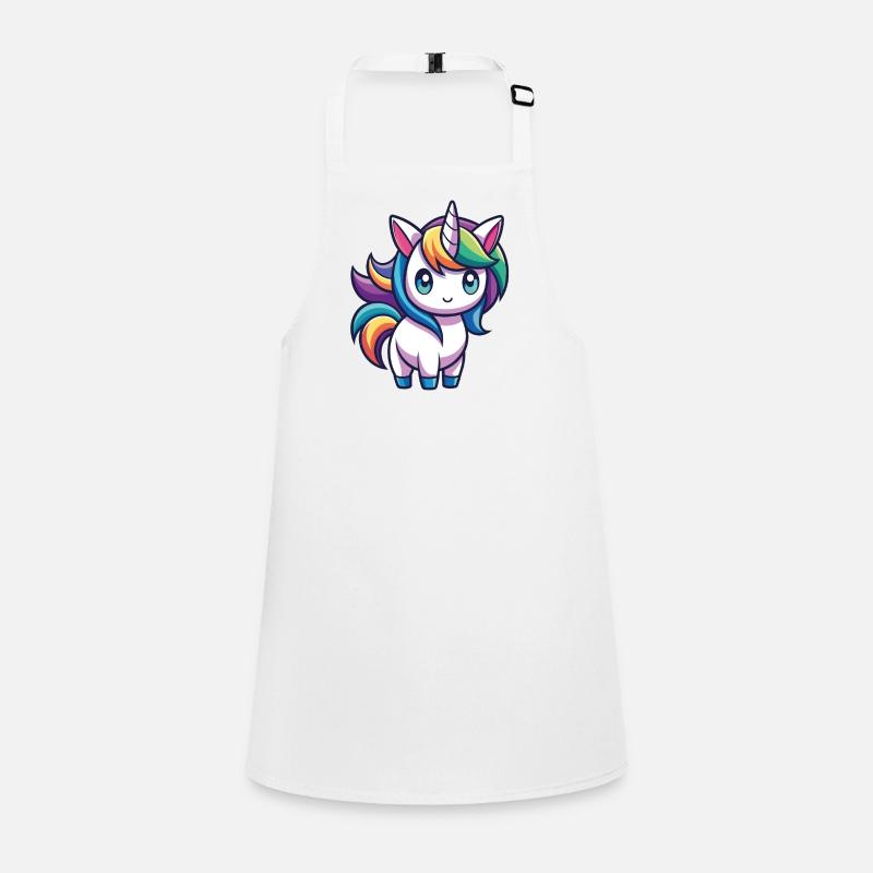Niedliches Regenbogen-Einhorn – Kawaii-Stil Schürze für Kinder