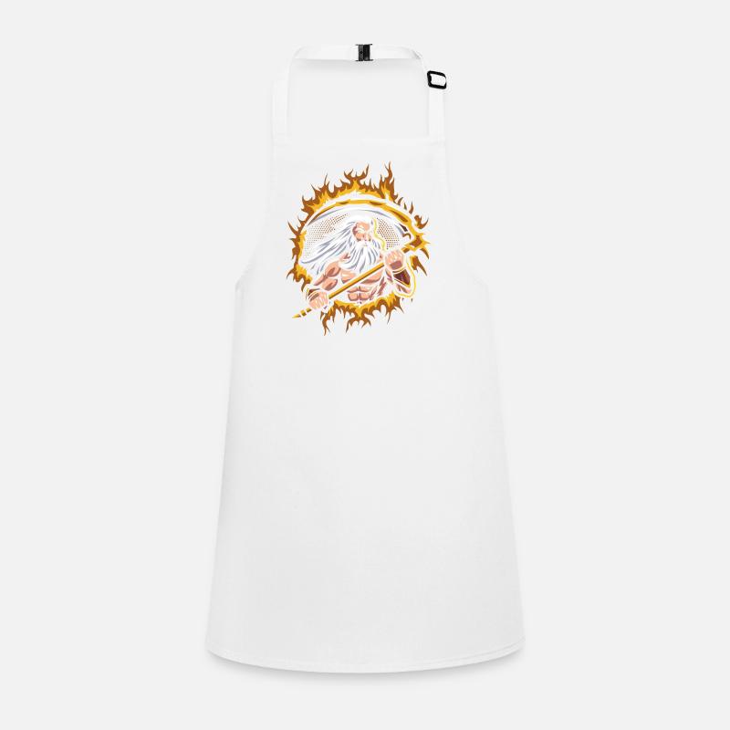 Uranus God with Halftone Fire Background Children's Apron