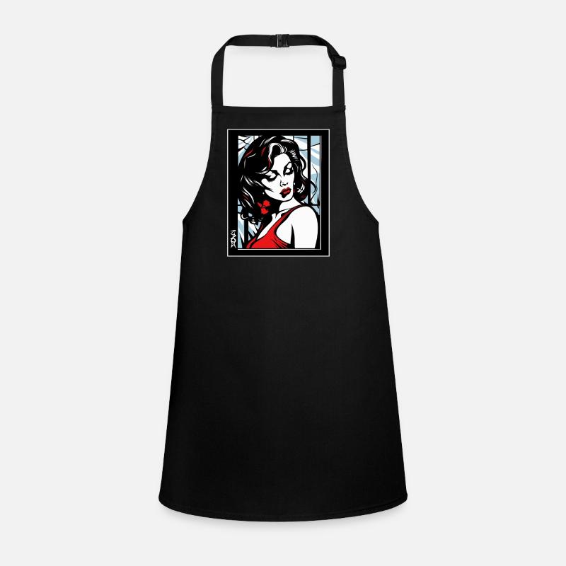 Femme élégante en robe rouge Tablier Enfant