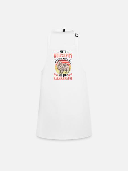 Wolfsspitz protects me German Wolfsspitz - Children's Apron - white - Front