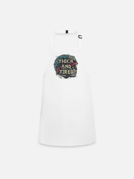 Heavy brain skull, fat and tired - Children's Apron - white - Front