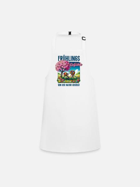 Frühling Gartenparty Outfit Natur Geschenk - Schürze für Kinder - Weiß - Vorne