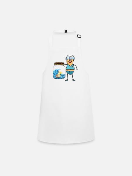 cacahuètes marins marins bateau navire marins - Tablier Enfant - blanc - Devant