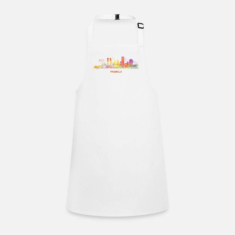 Münchener Skyline Bunt Stadtbild München Schürze für Kinder
