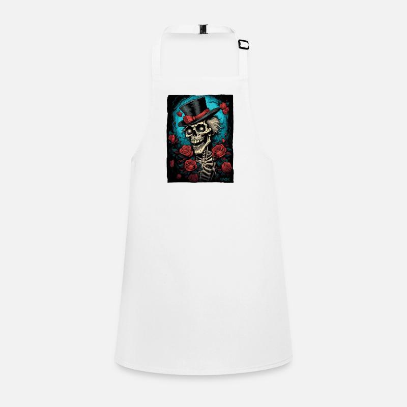 Skull Skeleton Gentleman and Roses Children's Apron