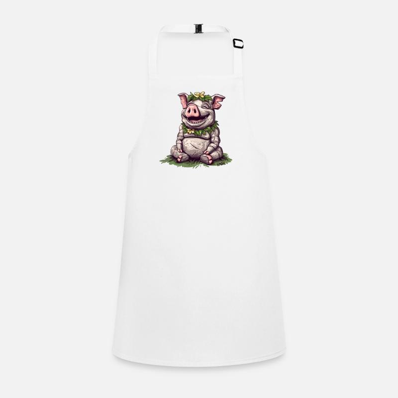 Easter Island Stone Statue, A Laughing Pig Children's Apron