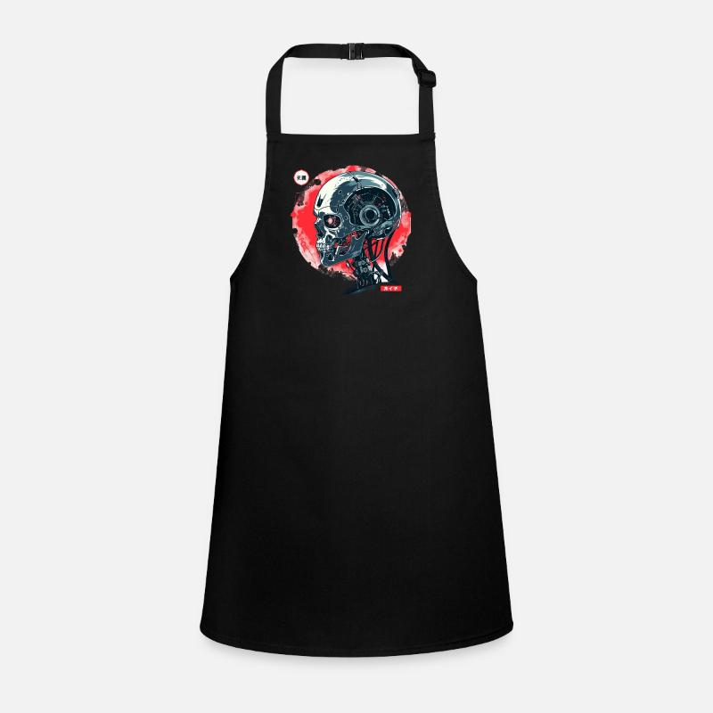Cyber Cyborg Tech: Roboter Totenkopf Schädel Schürze für Kinder