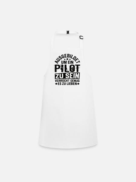 Pilot Flugzeug Piloten Fliegen Flieger Flugsport - Schürze für Kinder - Weiß - Vorne