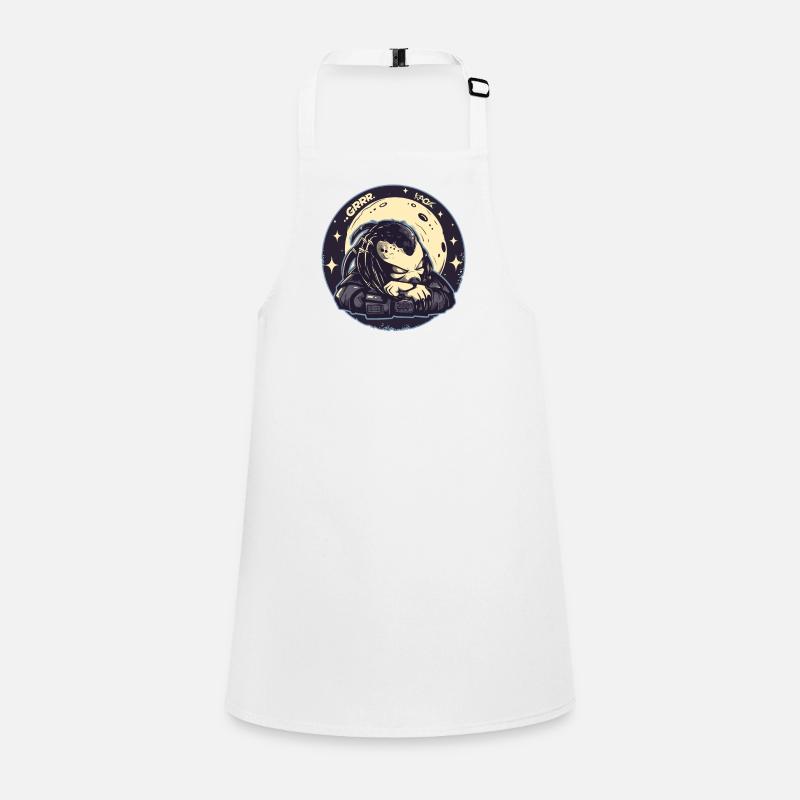 Tired cute alien hunter moon and stars Children's Apron