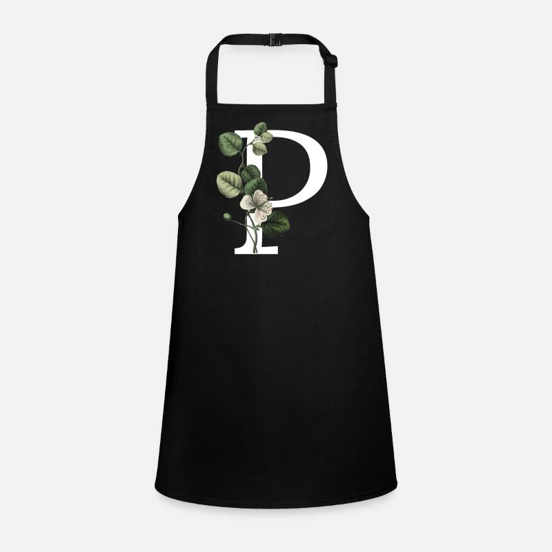 Letter P Green Botany Children's Apron