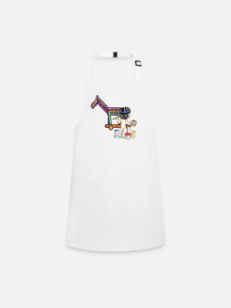Cat Art Painter Paint Brush Artist Horse Horse - Children's Apron - white - Front