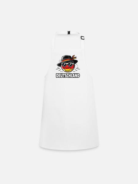 Soccer Ball with Germany Flag Funny Ball - Children's Apron - white - Front