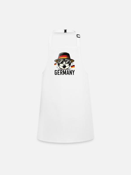 Soccer Ball with Germany Flag Funny Ball - Children's Apron - white - Front