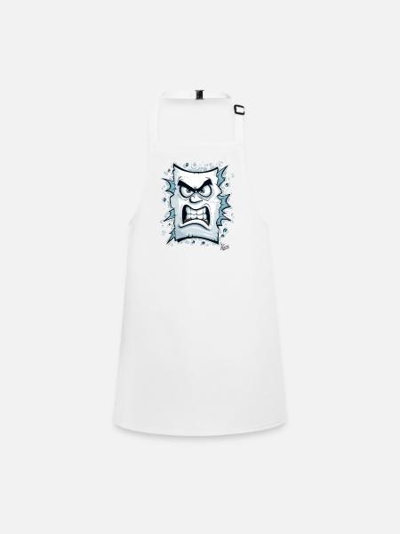Angry face made of paper - Children's Apron - white - Front