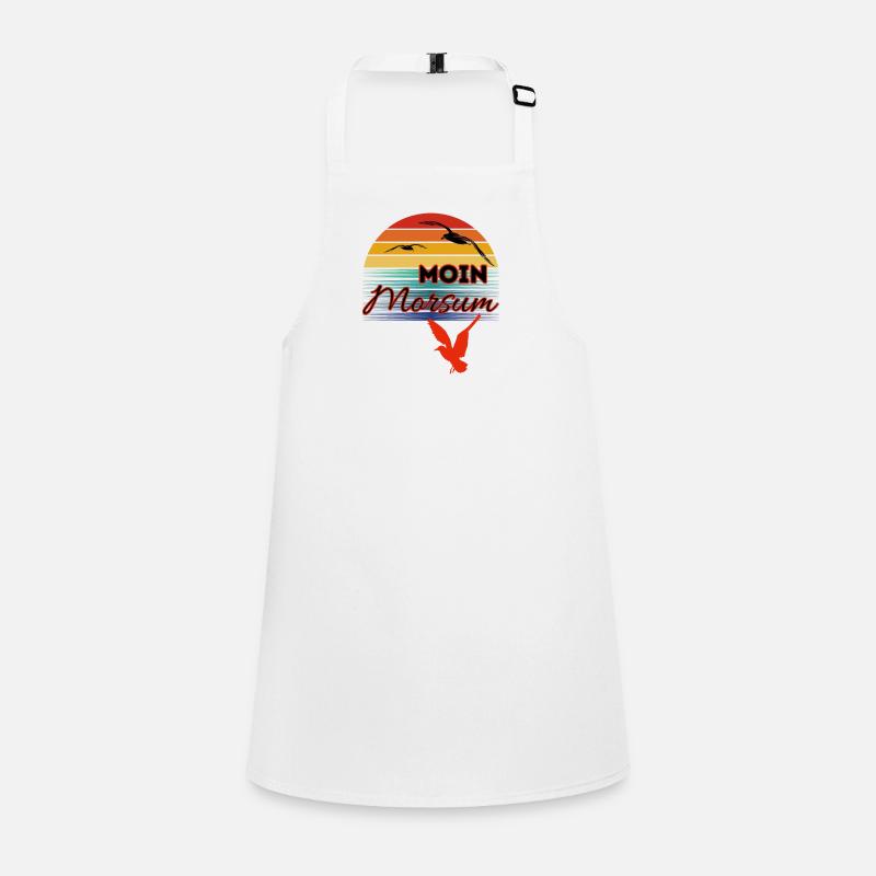 Moin Morsum with Seagull in Retro Style-Sylt-Morsum Children's Apron
