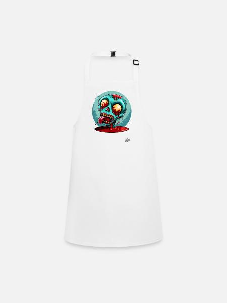 Lazy Zombie Ketchup Face - Children's Apron - white - Front