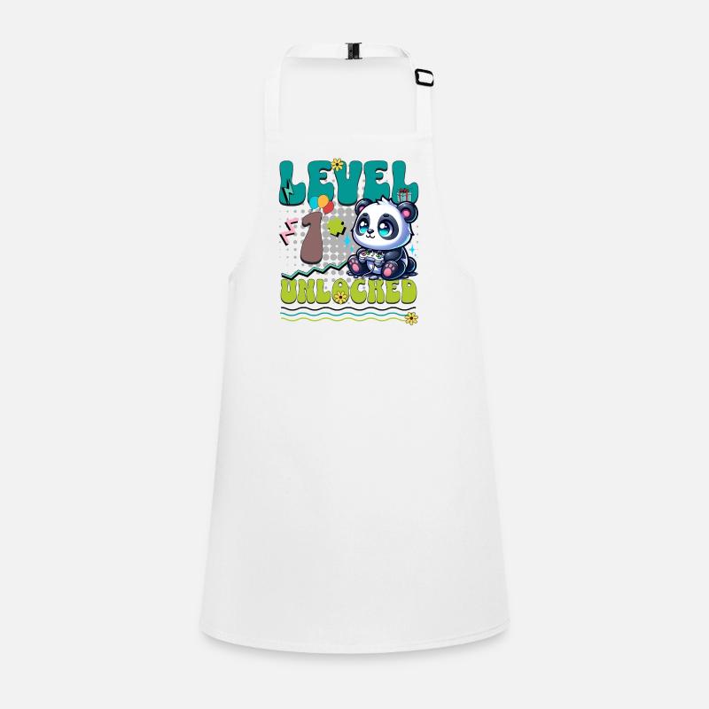 1. Geburtstag Level Unlocked Gaming Panda Schürze für Kinder