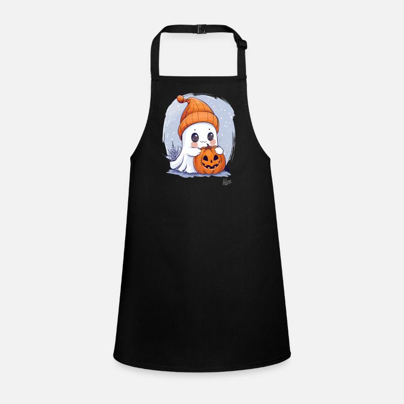 Mignon petit fantôme avec citrouille d’Halloween Tablier Enfant