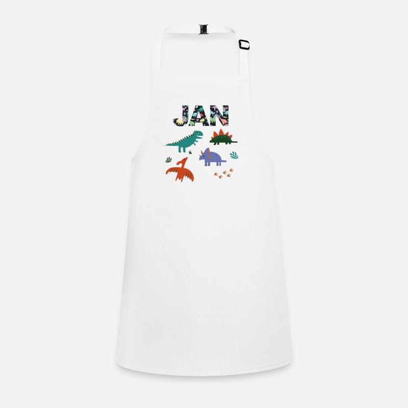 JAN - Beautiful boy name with dinosaur Children's Apron