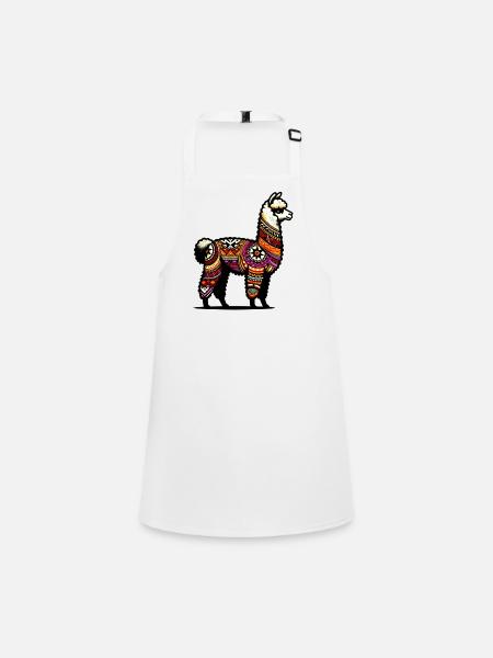 Alpaca - Children's Apron - white - Front