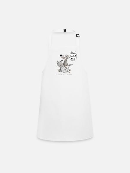 Wolf chevauche des moutons pour l’amoureux des animaux sauvages Wolf - Tablier Enfant - blanc - Devant