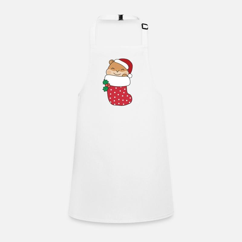 Cute hamster in Christmas sock for Christmas Children's Apron
