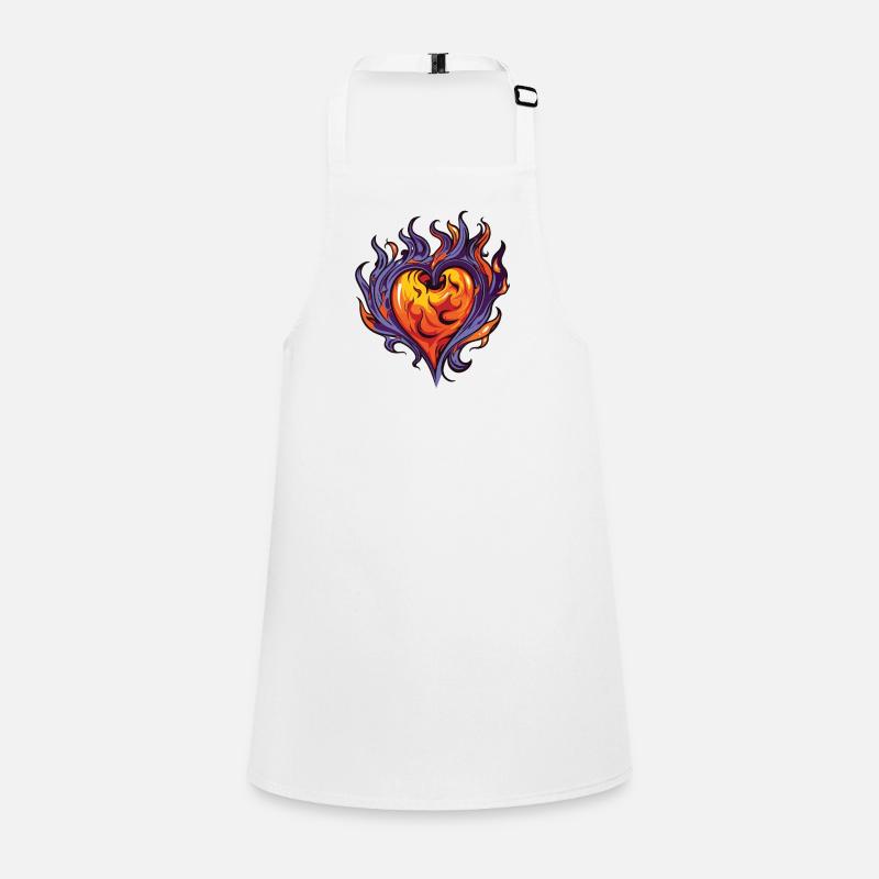 Heart Flame Fire Love Children's Apron