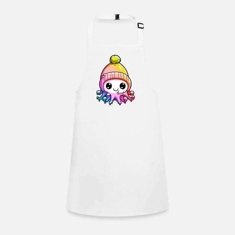 Oktopus Winter Tier Bunt Comic Schürze für Kinder