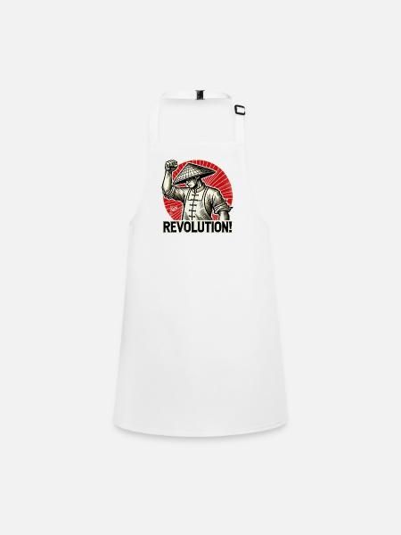Rice and Rice Farmers Revolution Fist Up - Children's Apron - white - Front