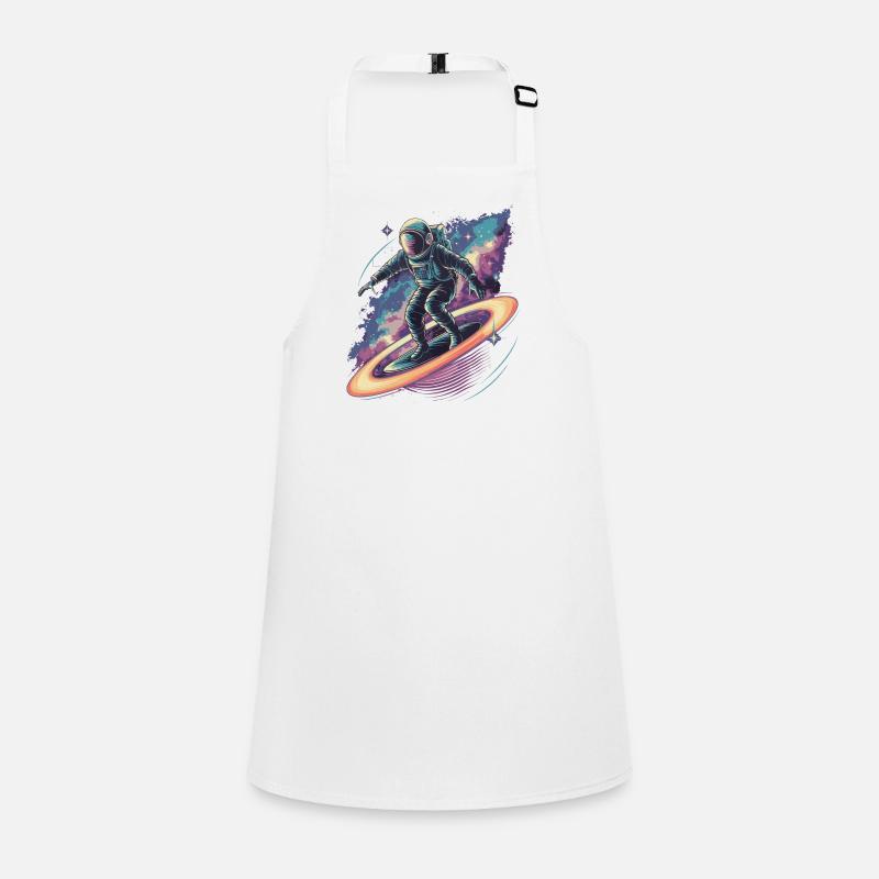 Astronaut Surfing the Cosmic Rings Children's Apron