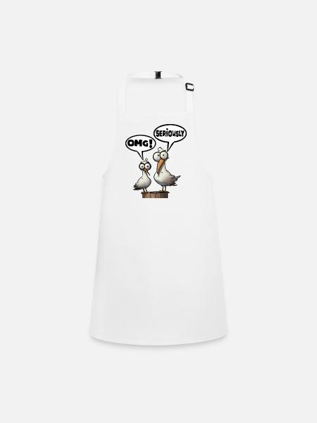 sérieusement omg Fun Shirt - Tablier Enfant - blanc - Devant