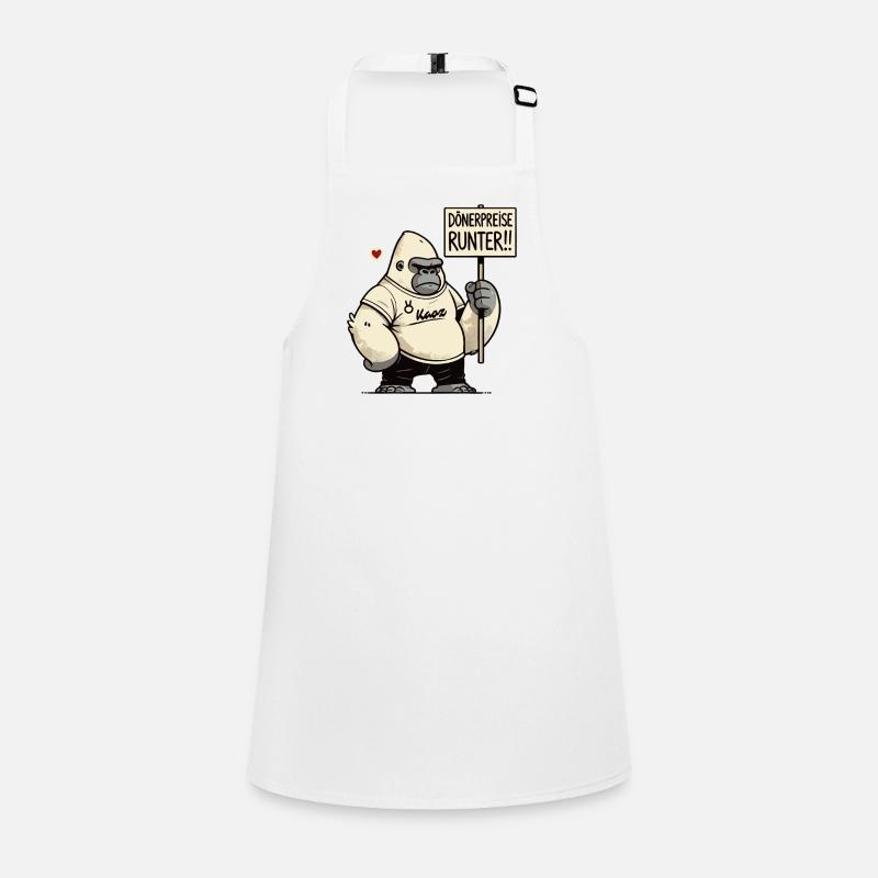 Gorilla Protest with sign: Kebab prices down! Children's Apron