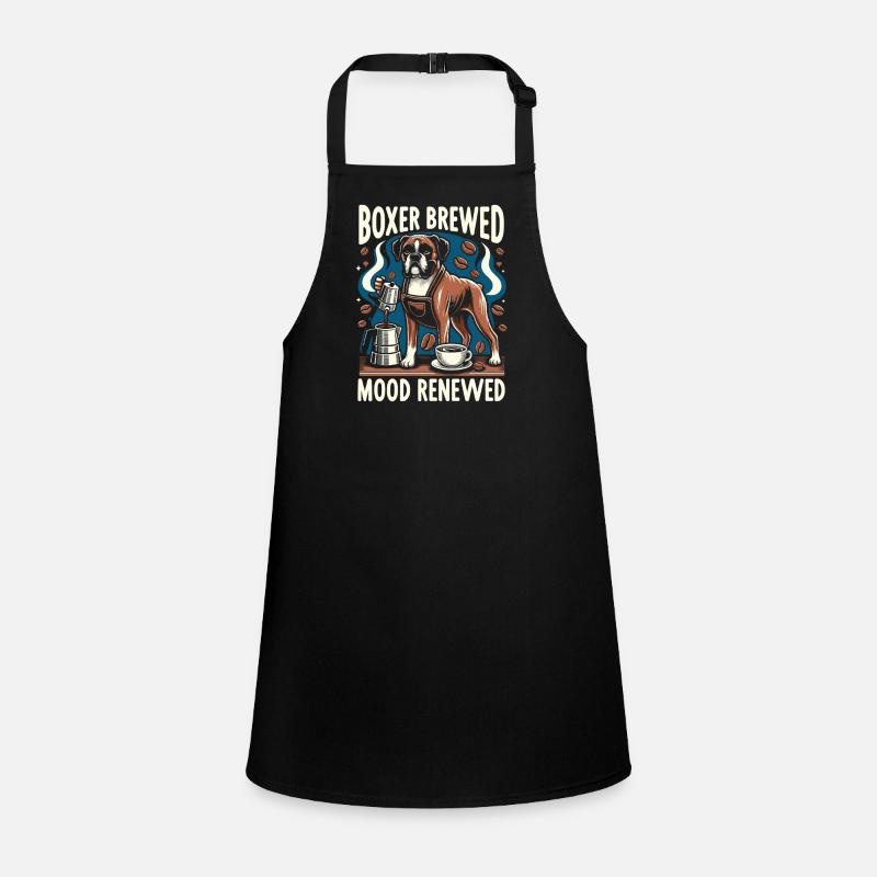 Boxer Brewed Mood Renewed Caffeine Lover Dog Children's Apron