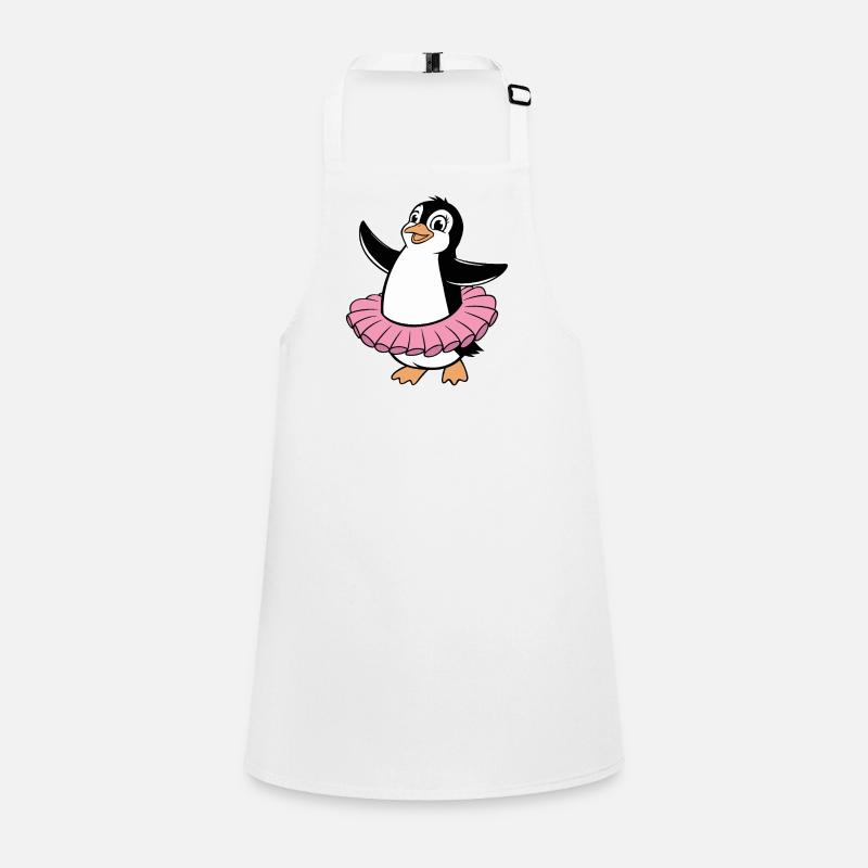 Cheerful penguin in ballet style Children's Apron