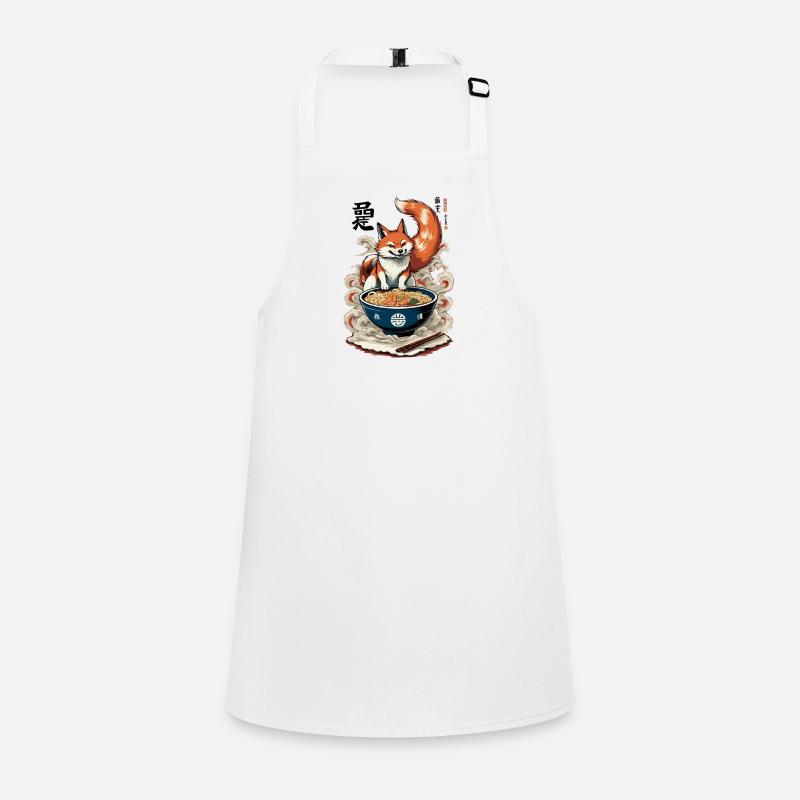 Kitsune Fox Ramen Rétro Ukiyo-e Japon Kawaii Tablier Enfant
