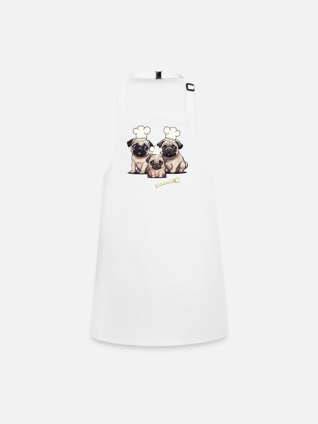 Carlin Chien Chien Cuisinier Cuisiniers Cuisinier - Tablier Enfant - blanc - Devant